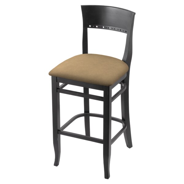 25" Counter Stool, Black Finish, Canter Sand Seat
